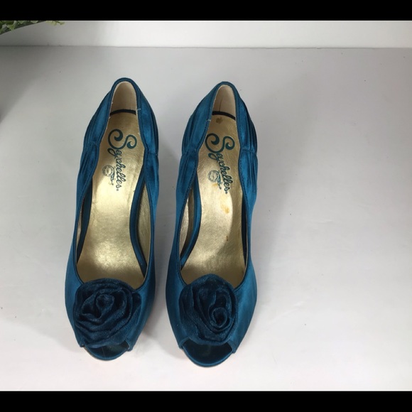 SEYCHELLES SATIN BOW OPEN TOE HEELS SZ 7 - Picture 6 of 9